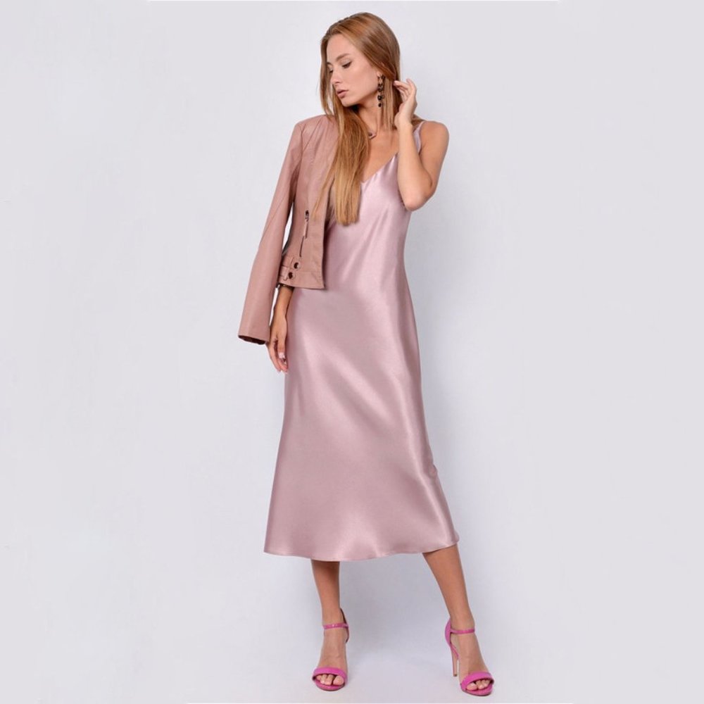Satin Slip Midi Dress